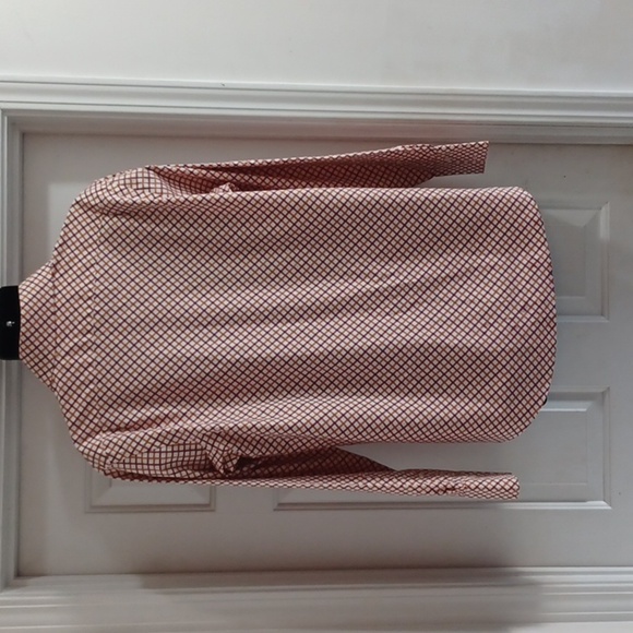 BANANA REPUBLIC High Collar, Button-Down Shirt - Orange and Maroon Pattern - Picture 8 of 9